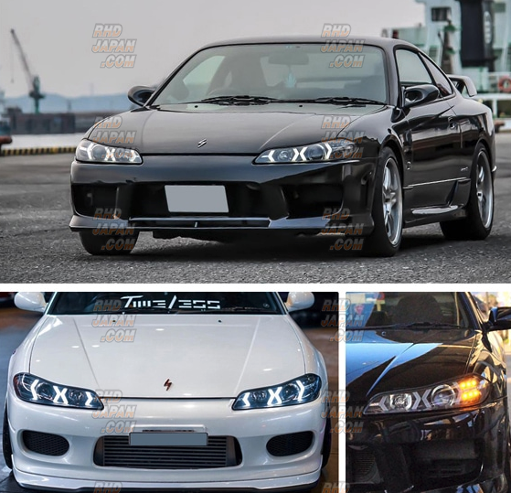 78 Works Full LED Headlight Set Version 4 Black - S15 - RHDJapan